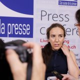 Stella Moris-Assange a plaidé pour son mari lundi au "Club suisse de la presse" à Genève.